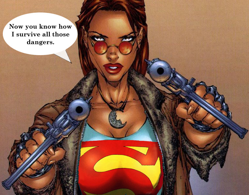 Lara Croft is larger than life.